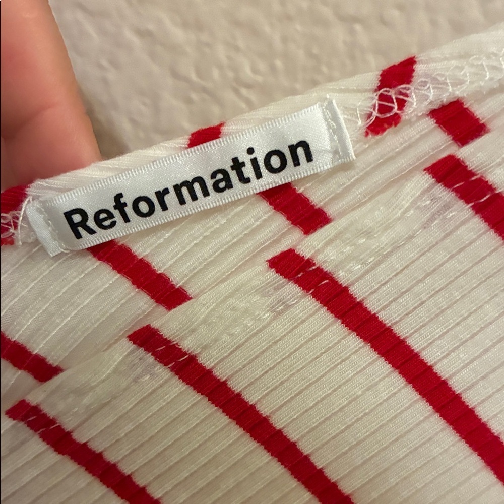 Reformation Striped Red and White Tank Top - Picture 3 of 5